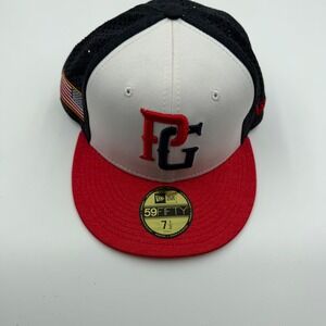 New Era 59FIFTY Perfect Game Baseball Cap Red White Black Fitted Size 7 1/2